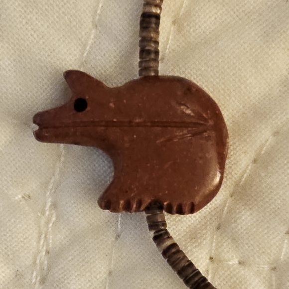 1980s Hand Carved Navajo Fetish Necklace by Navajo Artist Ron Upshaw - Picture 10 of 11